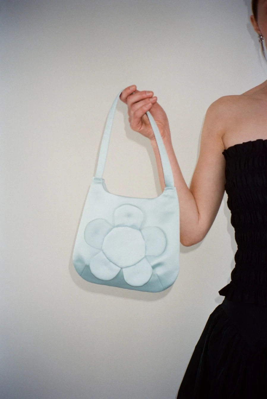 SANDY LIANG Women's Ice Blue Wonton Bag – Stylish Shoulder Bag for Women