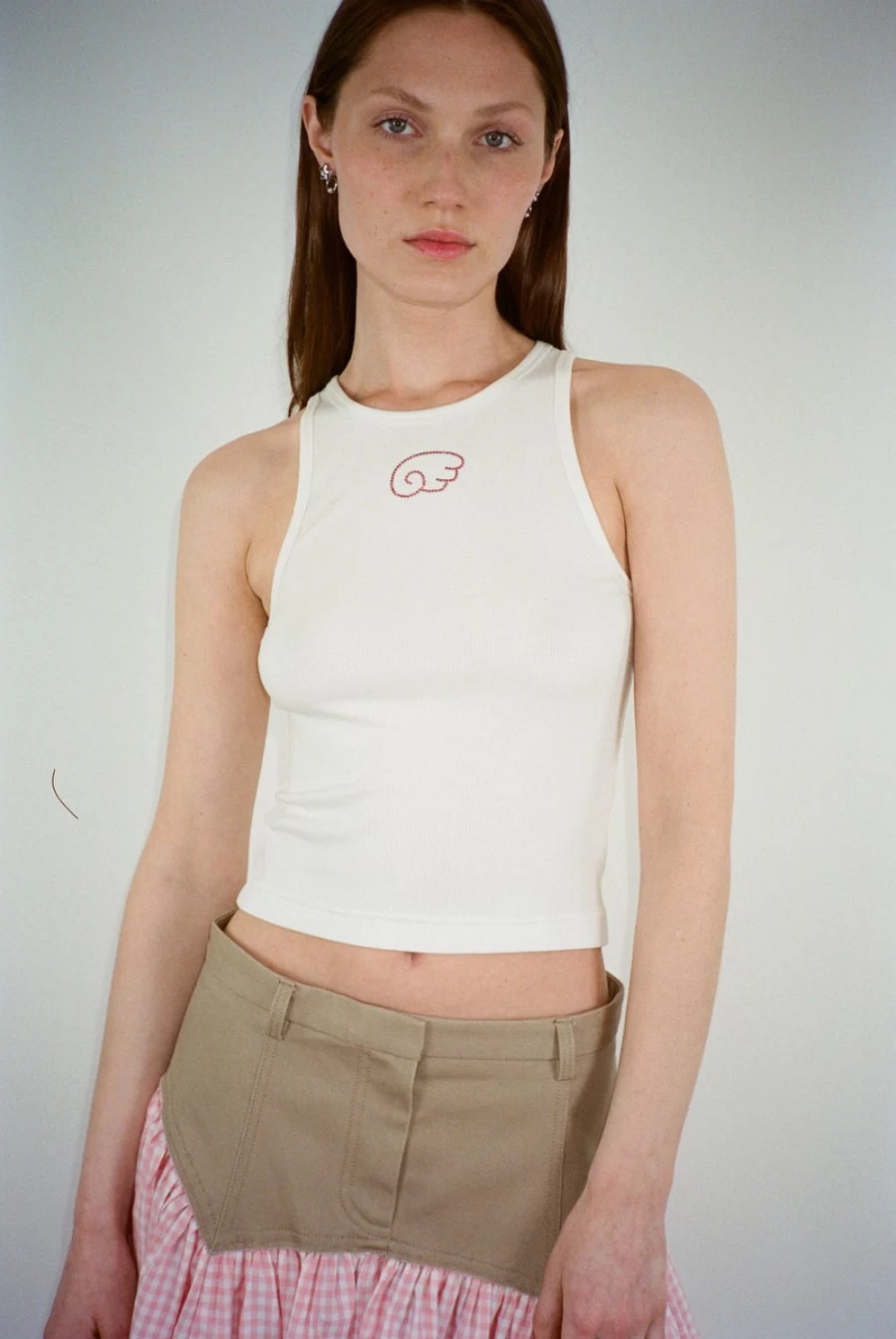 SANDY LIANG Women's Wish Tank Top in Blanc - Stylish Casual Blouse for Women