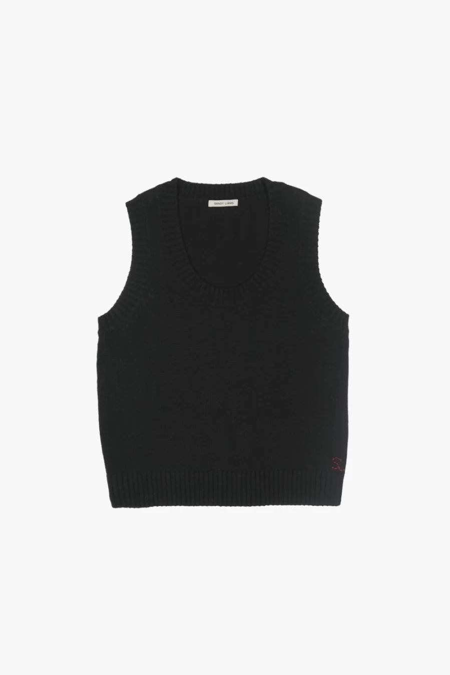 SANDY LIANG Women's Black Zoomies Sweater Vest - Stylish Knit Sleeveless Top