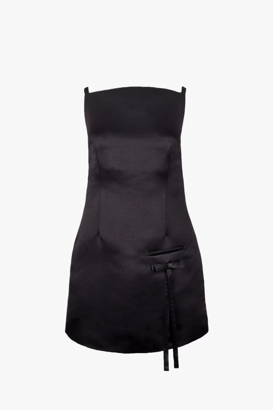 SANDY LIANG Women's Black Satin Gretch Dress - Elegant Evening Gown