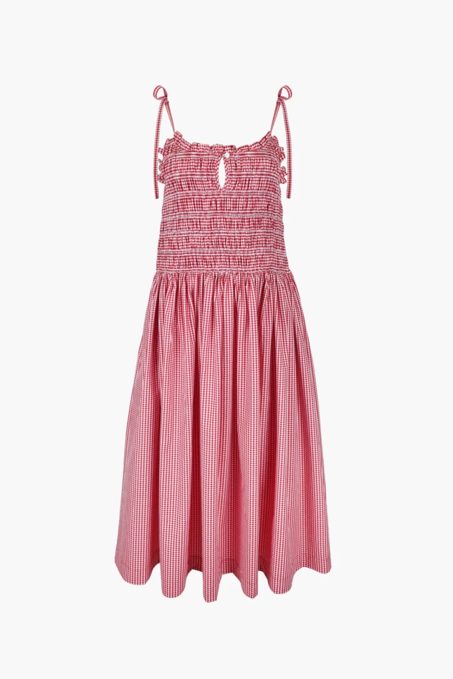 SANDY LIANG Women's Red Gingham Kanteen Dress - Stylish Floral Print Summer Dress