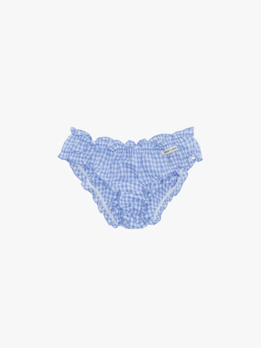 SANDY LIANG Women's Baby Blue Gingham Perez Knickers | Stylish & Comfortable Underwear