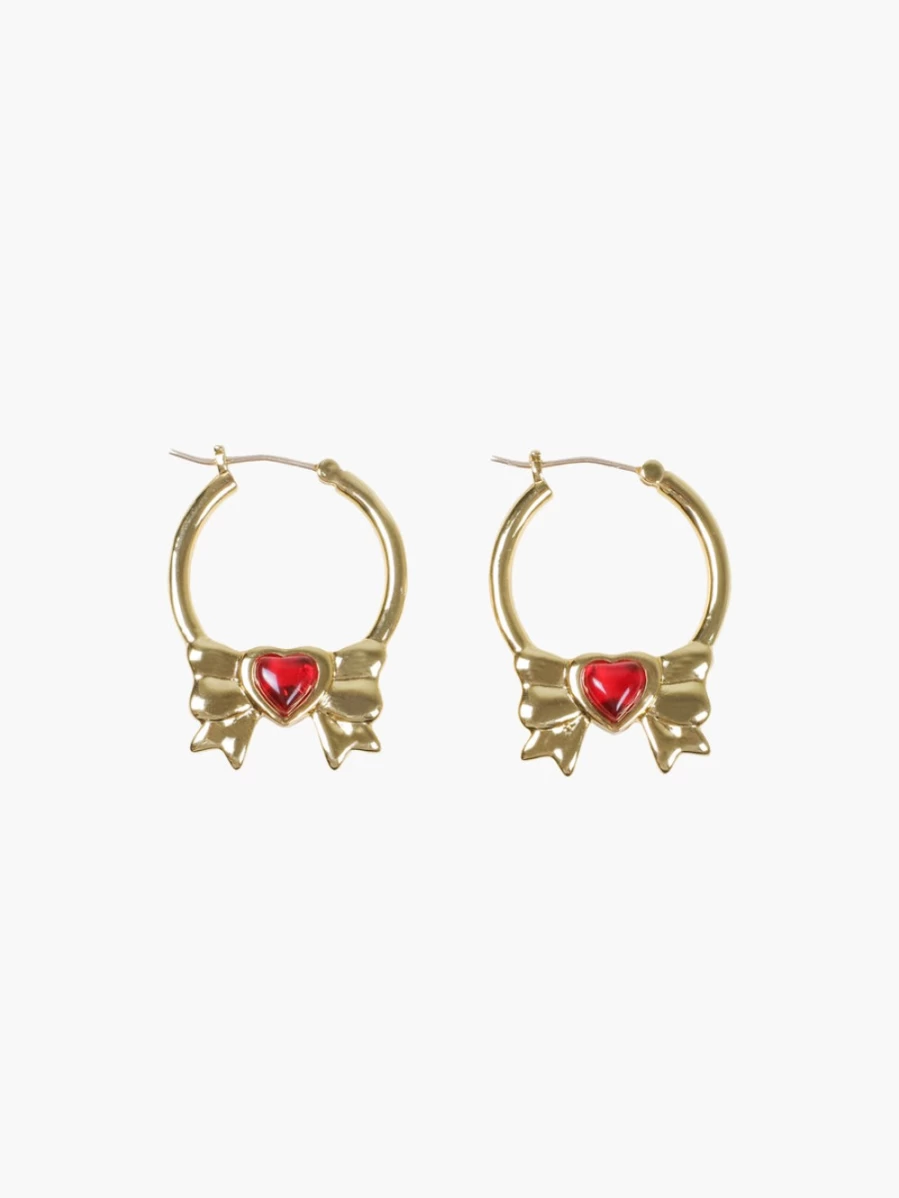 SANDY LIANG Women's Present Hoops - Elegant Gold-Tone Hoop Earrings for Everyday Wear