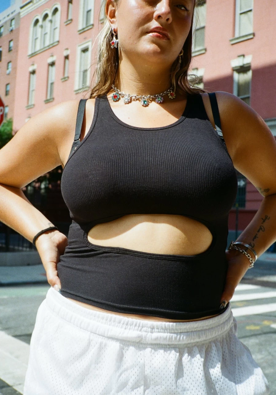 SANDY LIANG Women's Noir Riblet Tank Top