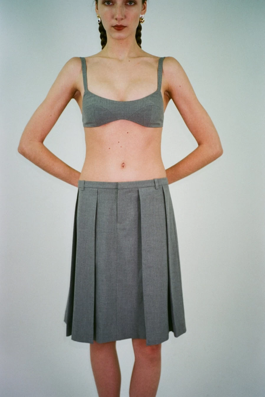 SANDY LIANG Women's Demie Bra in Ash Grey - Comfortable Lace Bralette