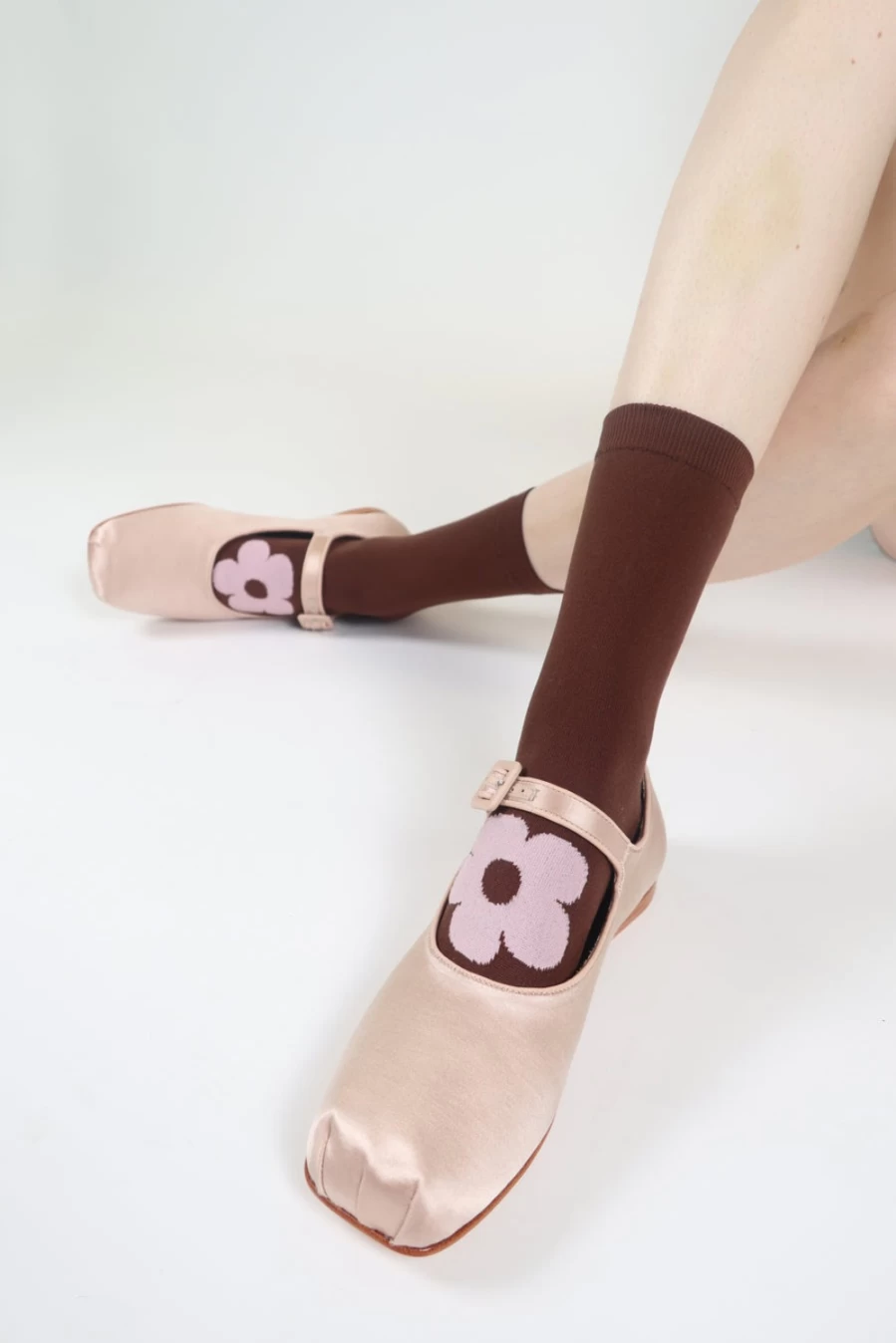 SANDY LIANG Women's Fiore Socks in Cocoa - Stylish and Comfortable Footwear
