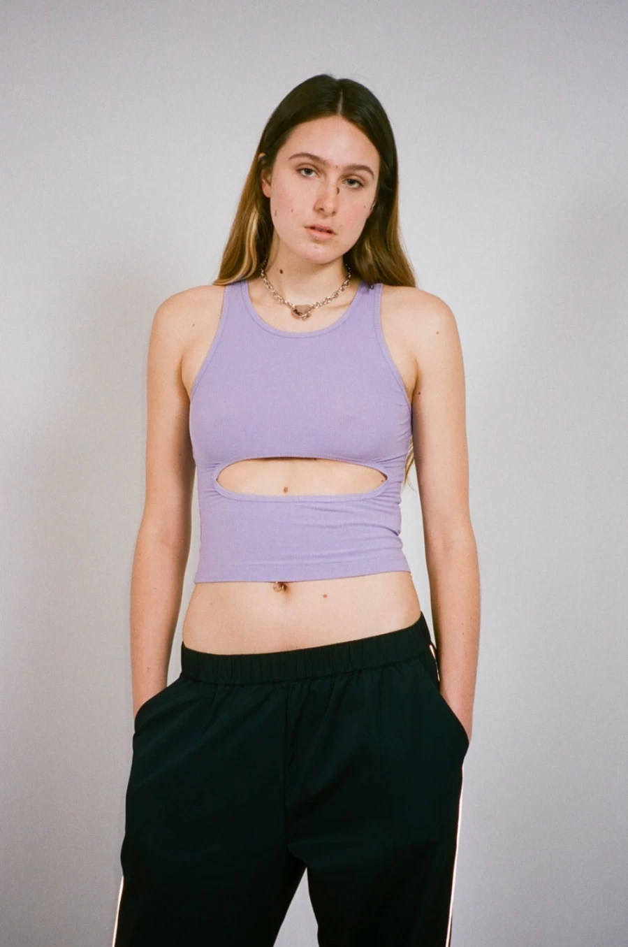 SANDY LIANG Women's Lilac Riblet Tank Top